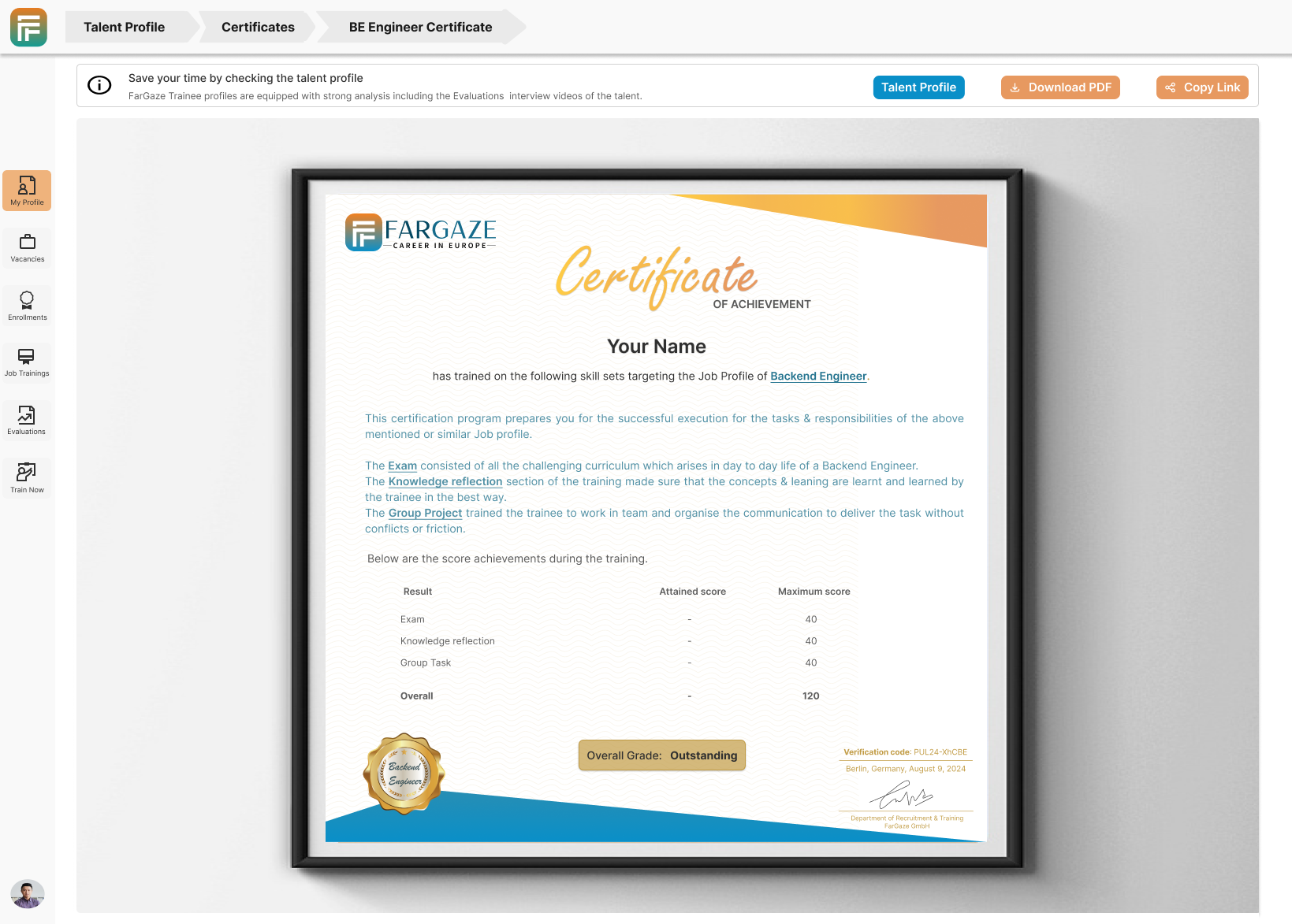 Graded E-Certification